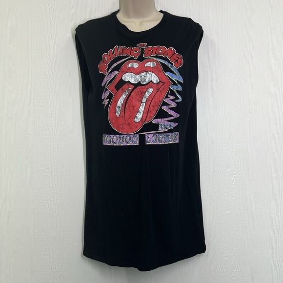 H&M - The Rolling Stones Voodoo Lounge Graphic Sleeveless T Shirt Dress Size S - Picture 2 of 9
